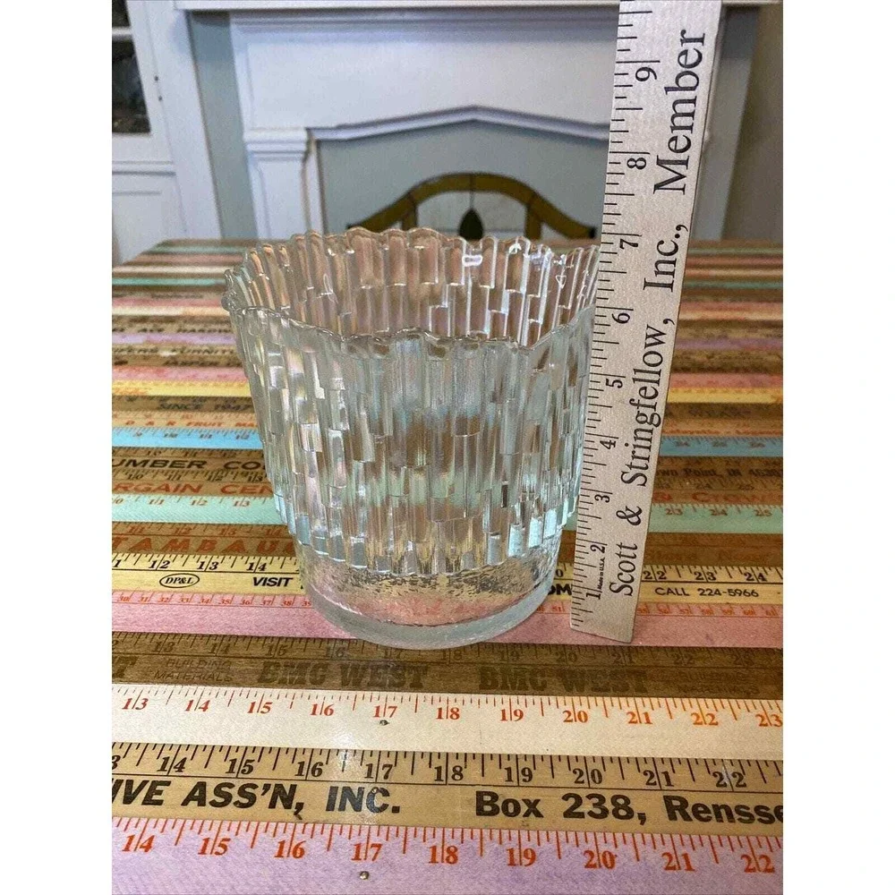 Vintage Champagne Bucket ICE Bucket Glass Fenton Kelonia Vase Bamboo Wedding MCM